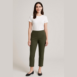 Chico's olive green So Slimming Bridget crop pants, size 4, NWT